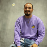 Patch embroidery garment-dyed sweatshirt