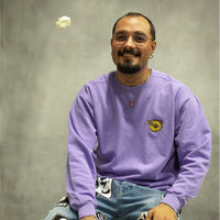 Patch embroidery garment-dyed sweatshirt