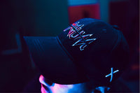 sideways view of the black Scum cap